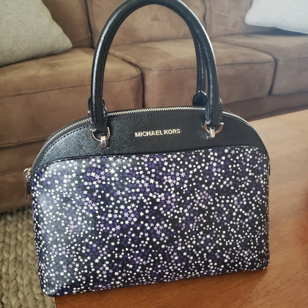 Michael Kors Emmy Purple Stars Handbag - Picture 10 of 10